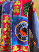 Load image into Gallery viewer, A LATE 80s PEACE YIN/YANG KNIT CARDIGAN BY JENNY KEE
