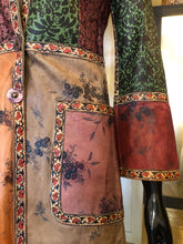 Load image into Gallery viewer, AN INCREDIBLE SMALL SIZE HAND PRINTED LEATHER 70s BOHEMIAN COAT
