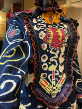 Load image into Gallery viewer, A LATE 80s ZANDRA RHODES DENIM DRESS.