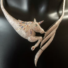 Load image into Gallery viewer, A PAVÉ DIAMANTÉ UNICORN NECKLACE