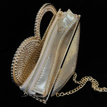 Load image into Gallery viewer, A DIAMANTÉ ENCRUSTED HEART SHAPED EVENING BAG
