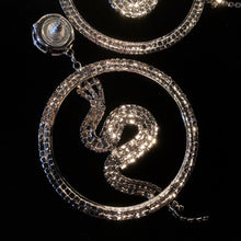 Load image into Gallery viewer, SPECTACULAR DIAMANTÉ SNAKE HOOP EARRINGS