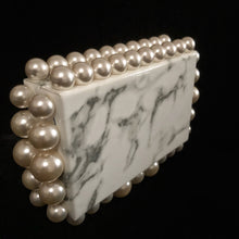 Load image into Gallery viewer, MARBLED CLUTCH WITH JUMBO PEARLS