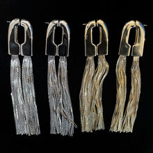 Load image into Gallery viewer, MODERNIST SNAKE CHAIN FRINGED EARRINGS