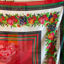 Load image into Gallery viewer, A GIANT SIZE YSL FLORAL STRIPE SCARF FROM 1986.