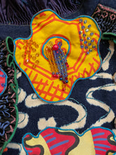 Load image into Gallery viewer, A LATE 80s ZANDRA RHODES DENIM DRESS.