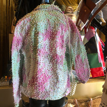 Load image into Gallery viewer, A TARMAFIA INKY DENIM JACKET WITH HAND APPLIED PEARLS