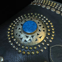 Load image into Gallery viewer, A HAND CRAFTED WESTERN STYLE STUDDED BAG WITH BLUE JEWEL