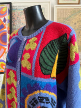 Load image into Gallery viewer, A LATE 80s PEACE YIN/YANG KNIT CARDIGAN BY JENNY KEE