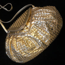 Load image into Gallery viewer, A STYLISH 1980s GOLD LEATHER STUDDED BAG