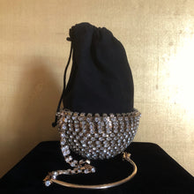 Load image into Gallery viewer, AN UNUSUAL RHINESTONE HALF SPHERICAL EVENING BAG