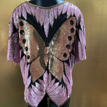 Load image into Gallery viewer, A HIGH QUALITY 1980s SEQUINNED BUTTERFLY TOP