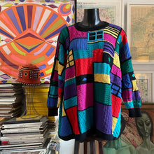 Load image into Gallery viewer, A 1980s CUBIST KNIT JUMPER BY JENNY KEE