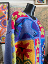 Load image into Gallery viewer, A LATE 80s PEACE YIN/YANG KNIT CARDIGAN BY JENNY KEE
