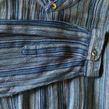 Load image into Gallery viewer, A BLUE STRIPE 90s INDIAN COTTON GRANDPA SHIRT