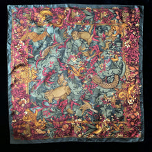 Load image into Gallery viewer, A SPECTACULAR MEDIEVAL GARDEN PRINT SILK SCARF BY AQUASCUTUM