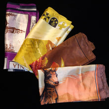 Load image into Gallery viewer, A COLLECTION OF FOUR VINTAGE AUSTRALIAN THEMED SCARVES