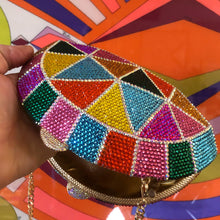 Load image into Gallery viewer, A MULTICOLOURED CRAZY-PAVING BRILLIANT SET FANTASY PURSE