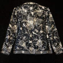 Load image into Gallery viewer, A 90s BLACK SILK BLAZER WITH CHINESE EMBROIDERY