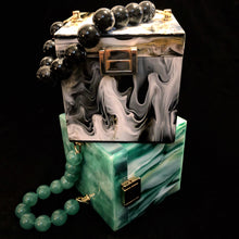 Load image into Gallery viewer, A MARBLED PERSPEX CUBE BAG