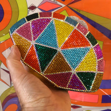 Load image into Gallery viewer, A MULTICOLOURED CRAZY-PAVING BRILLIANT SET FANTASY PURSE