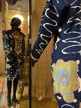 Load image into Gallery viewer, A LATE 80s ZANDRA RHODES DENIM DRESS.