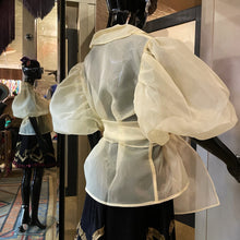 Load image into Gallery viewer, A BUTTERMILK YELLOW ORGANZA JACKET WITH BALLOON SLEEVES