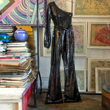 Load image into Gallery viewer, A ONE ARMED BLACK SEQUINNED JUMPSUIT