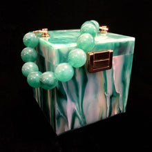 Load image into Gallery viewer, A MARBLED PERSPEX CUBE BAG