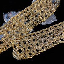Load image into Gallery viewer, A 1970s GOLD METAL WEAVE BELT WITH RHODIUM LEAF BUCKLE