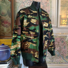 Load image into Gallery viewer, A TARMAFIA BEADED AND SEQUINNED CAMO JACKET