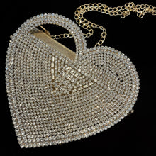 Load image into Gallery viewer, A DIAMANTÉ ENCRUSTED HEART SHAPED EVENING BAG