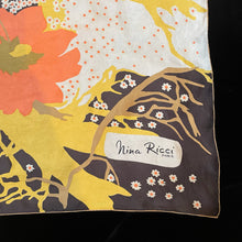 Load image into Gallery viewer, A 1960s SILK FLORAL PRINT SCARF BY NINA RICCI