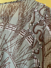 Load image into Gallery viewer, A LATE 70s ZANDRA RHODES GREY SILK DRESS