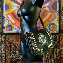 Load image into Gallery viewer, A HAND CRAFTED WESTERN STYLE STUDDED BAG WITH BLUE JEWEL