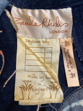 Load image into Gallery viewer, A LATE 80s ZANDRA RHODES DENIM DRESS.