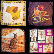 Load image into Gallery viewer, A COLLECTION OF FOUR VINTAGE AUSTRALIAN THEMED SCARVES