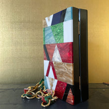 Load image into Gallery viewer, PERSPEX MOSAIC CLUTCH WITH DECORATIVE CHAIN