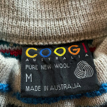 Load image into Gallery viewer, A PURE WOOL GREY TONE COOGI JUMPER WITH MULTICOLOURED STRIPES