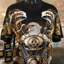 Load image into Gallery viewer, TARMAFIA BEADED EAGLE T SHIRT