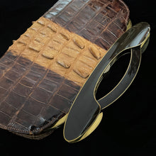 Load image into Gallery viewer, A 1960s HIGH QUALITY CROCODILE HANDBAG, WITH MODERNIST FRAME