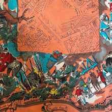 Load image into Gallery viewer, A CHARMING PURE SILK 1940s FOX AND HOUNDS SCARF