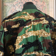Load image into Gallery viewer, A TARMAFIA BEADED AND SEQUINNED CAMO JACKET
