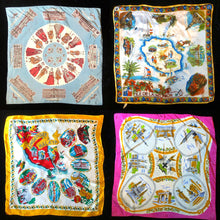 Load image into Gallery viewer, A COLLECTION OF SIX VINTAGE TOURIST SCARVES