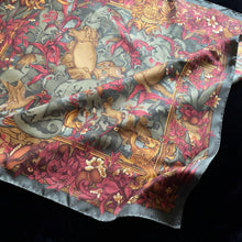 Load image into Gallery viewer, A SPECTACULAR MEDIEVAL GARDEN PRINT SILK SCARF BY AQUASCUTUM