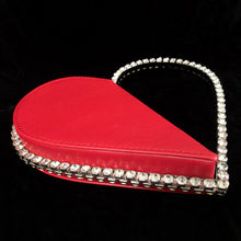 Load image into Gallery viewer, UNUSUAL SPLICED HEART SHAPED BAG WITH RHINESTONES