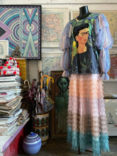 Load image into Gallery viewer, TARMAFIA BEADED FRIDA KAHLO TOP WITH TULLE SLEAVES