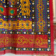 Load image into Gallery viewer, A VINTAGE 80s LARGE WOOL/SILK CHANEL SCARF