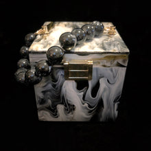 Load image into Gallery viewer, A MARBLED PERSPEX CUBE BAG