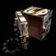 Load image into Gallery viewer, A MARBLED PERSPEX CUBE BAG